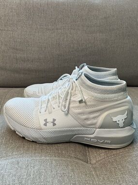 Under Armour Project Rock 2 HOVR Training Shoes Women’s Size 8 White Excellent